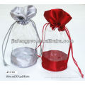 Drawstring PVC bag with fabric part for facial cleanser promotion
